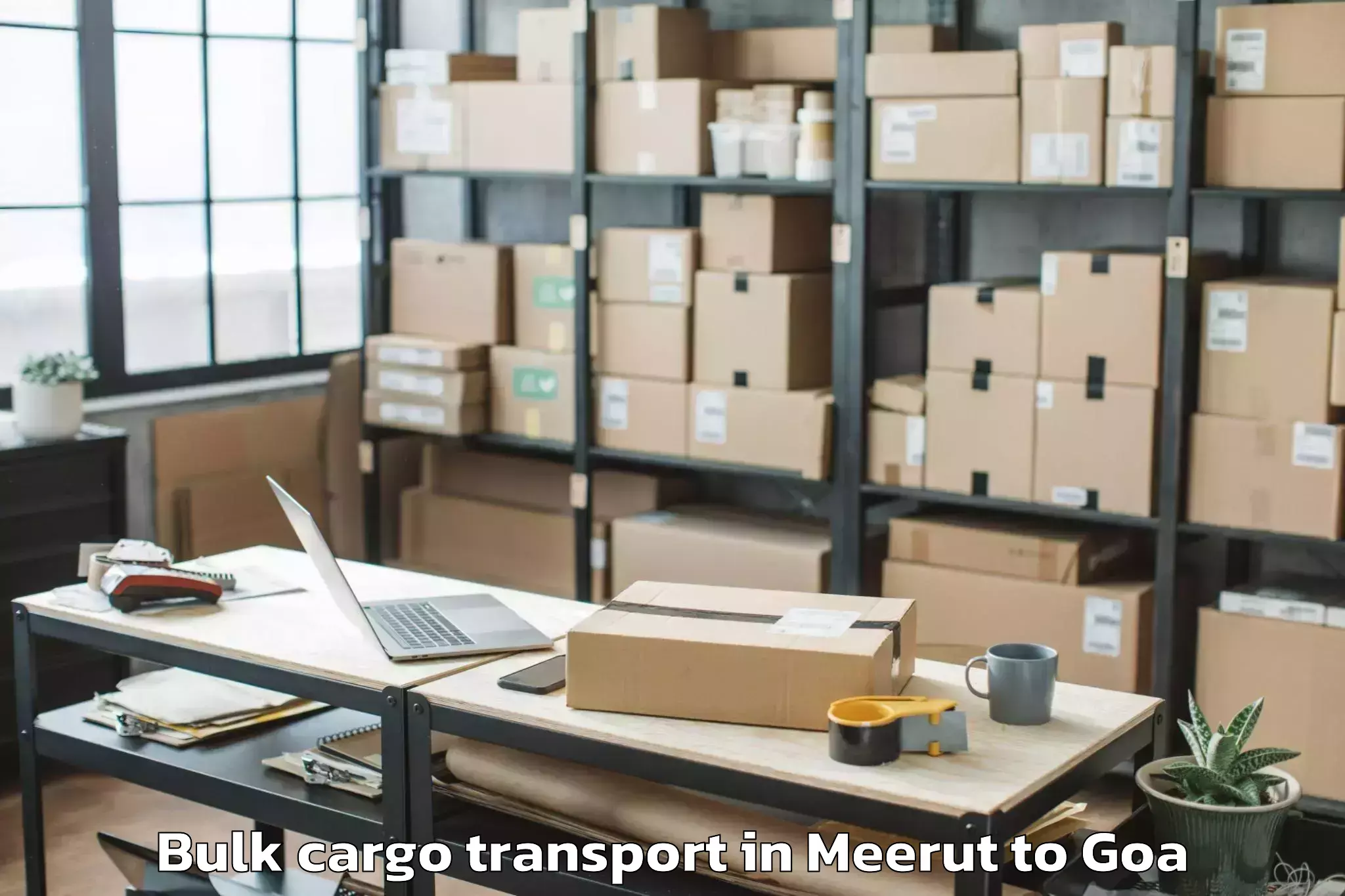 Top Meerut to Saligao Bulk Cargo Transport Available